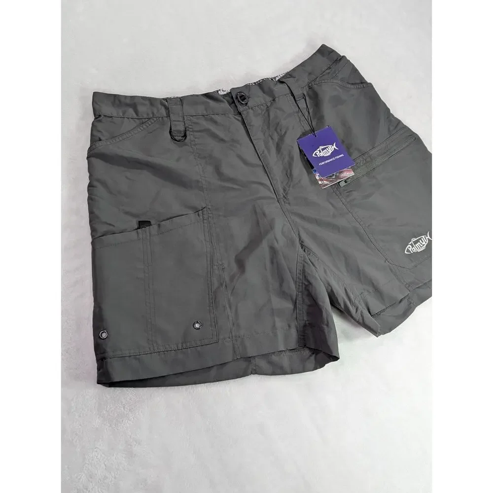 Palmyth Mens Performance Fishing Shorts NWT Size 38 XL Charcoal Gray 6.5